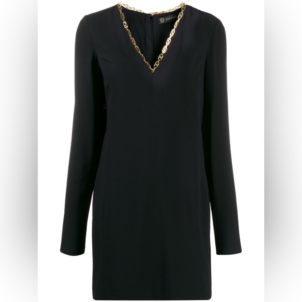 Versace V-Neck Gold Chain Dress
